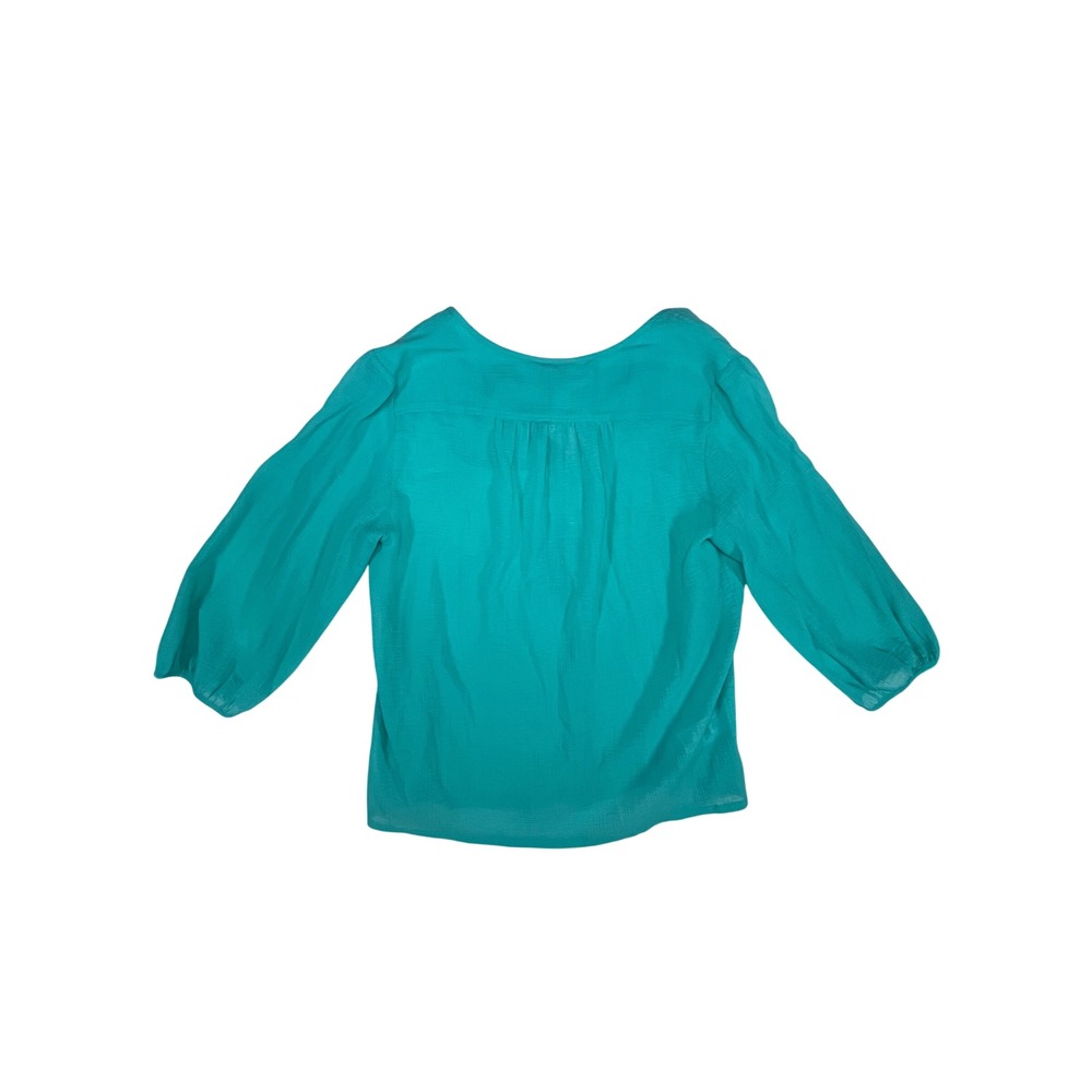 Tommy Bahama Lana Bay Gauze Top Turquoise 3/4 Sleeve Blouse M - Picture 2 of 4